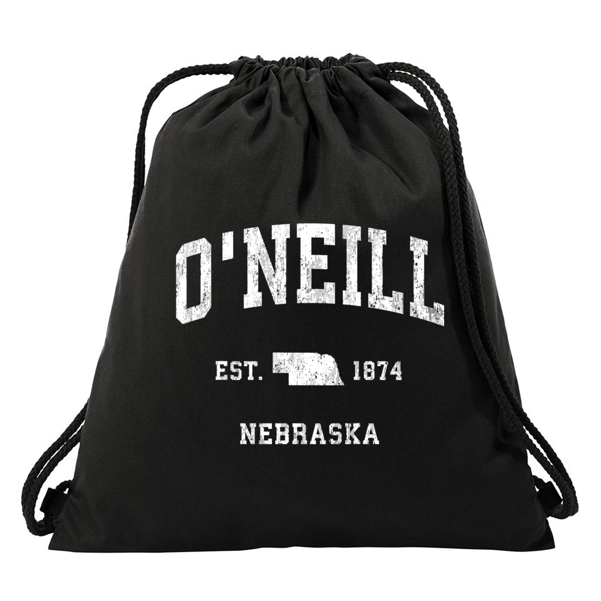 Oneill Nebraska Ne Vintage Established Athletic Sports Design Drawstring Bag