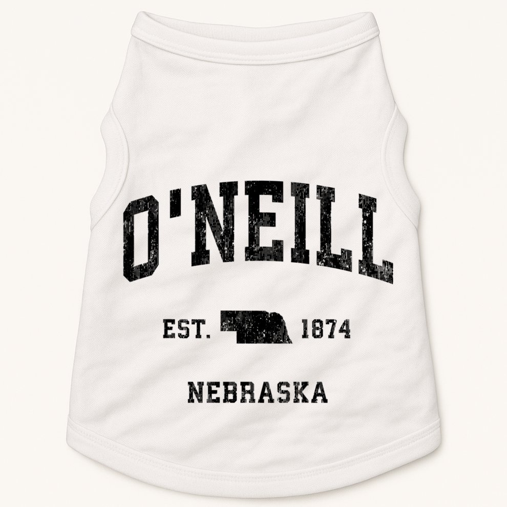 Oneill Nebraska Ne Vintage Established Athletic Sports Design Doggie Tank