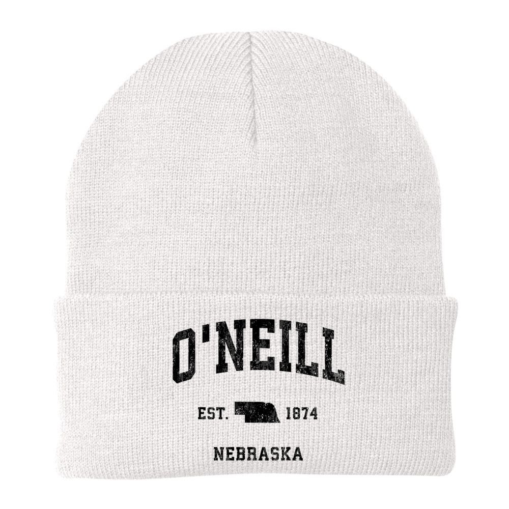 Oneill Nebraska Ne Vintage Established Athletic Sports Design Beanie