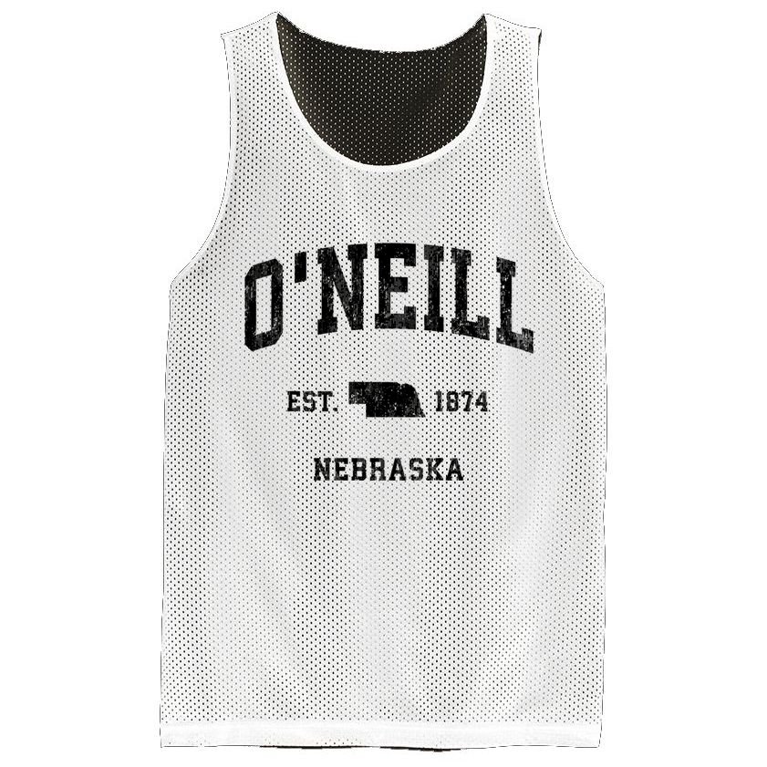 Oneill Nebraska Ne Vintage Established Athletic Sports Design Mesh Reversible Basketball Jersey Tank