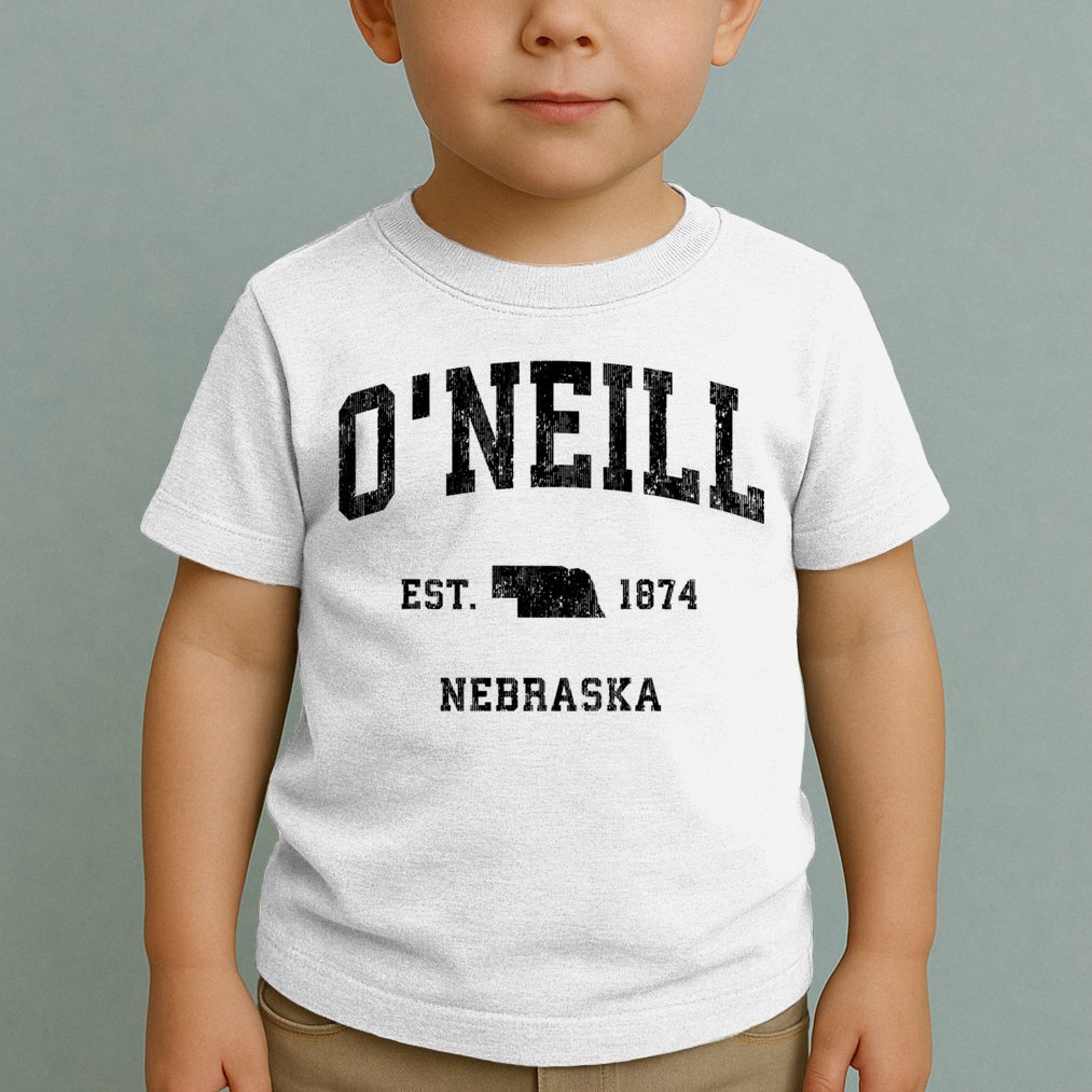 Oneill Nebraska Ne Vintage Established Athletic Sports Design Toddler T-Shirt