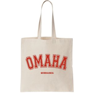 Omaha Nebraska NE Red Letter Graphic On Omaha Tote Bag