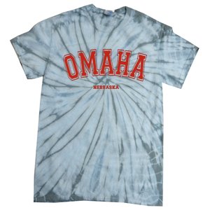 Omaha Nebraska NE Red Letter Graphic On Omaha Tie-Dye T-Shirt