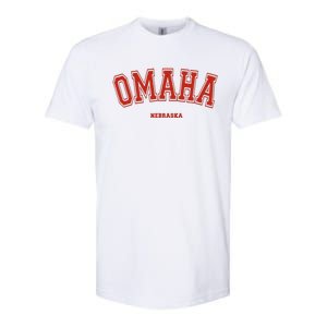 Omaha Nebraska NE Red Letter Graphic On Omaha Softstyle CVC T-Shirt