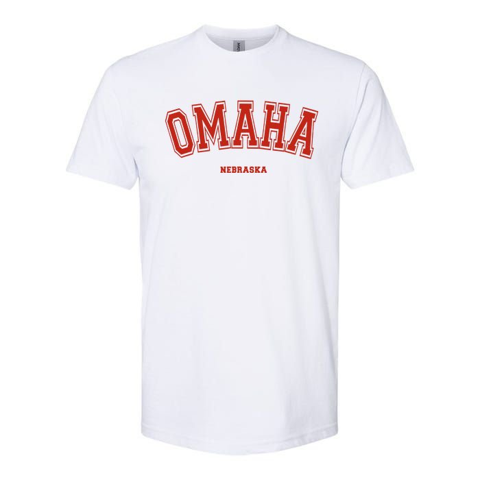 Omaha Nebraska NE Red Letter Graphic On Omaha Softstyle CVC T-Shirt