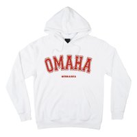 Omaha Nebraska NE Red Letter Graphic On Omaha Hoodie