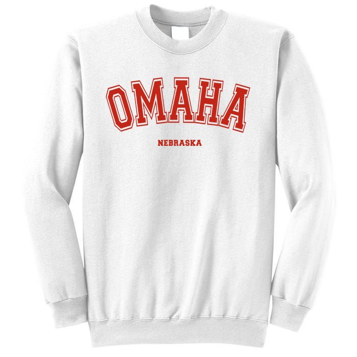 Omaha Nebraska NE Red Letter Graphic On Omaha Sweatshirt