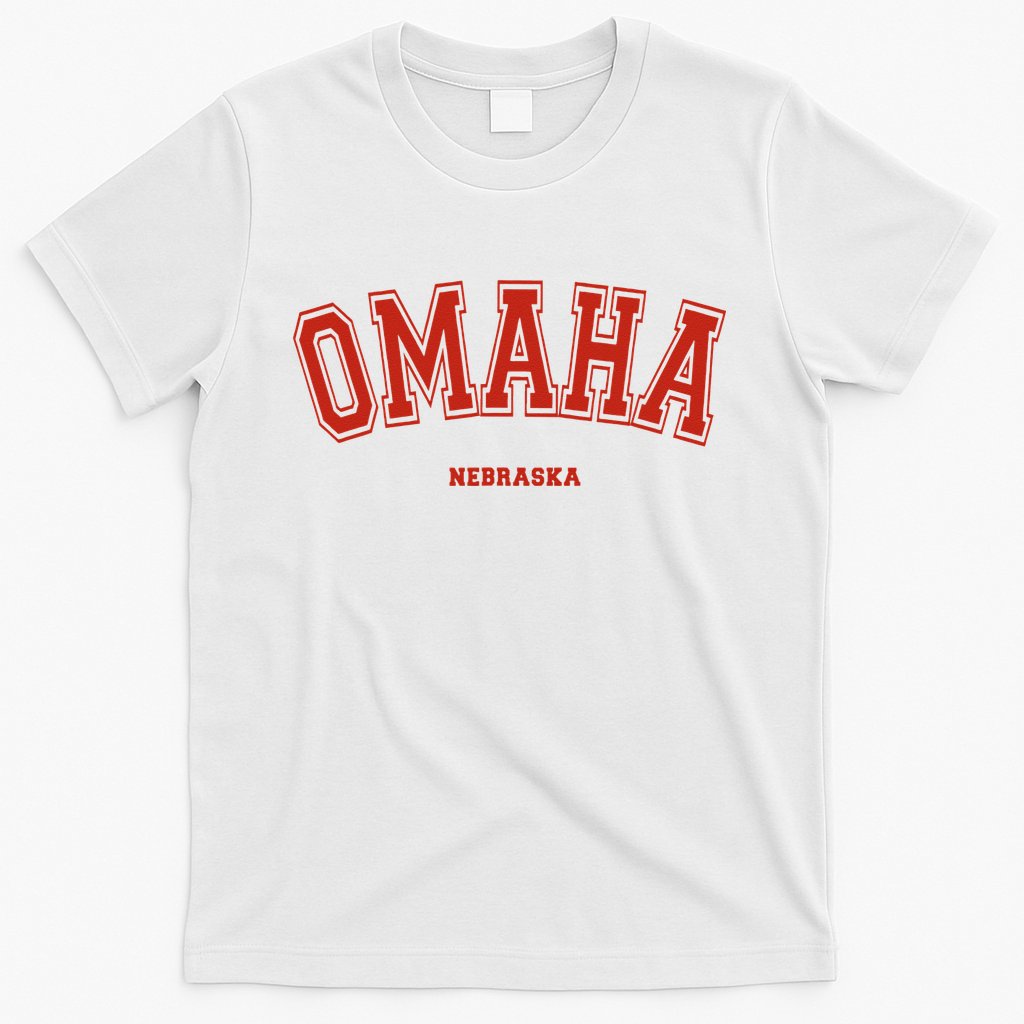 Omaha Nebraska NE Red Letter Graphic On Omaha T-Shirt