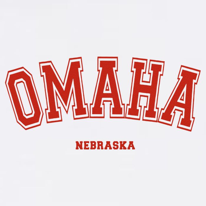 Omaha Nebraska NE Red Letter Graphic On Omaha T-Shirt