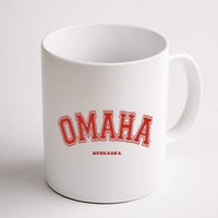 Omaha Nebraska NE Red Letter Graphic On Omaha Coffee Mug