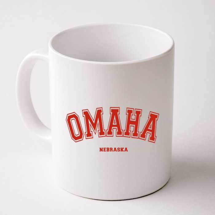 Omaha Nebraska NE Red Letter Graphic On Omaha Coffee Mug