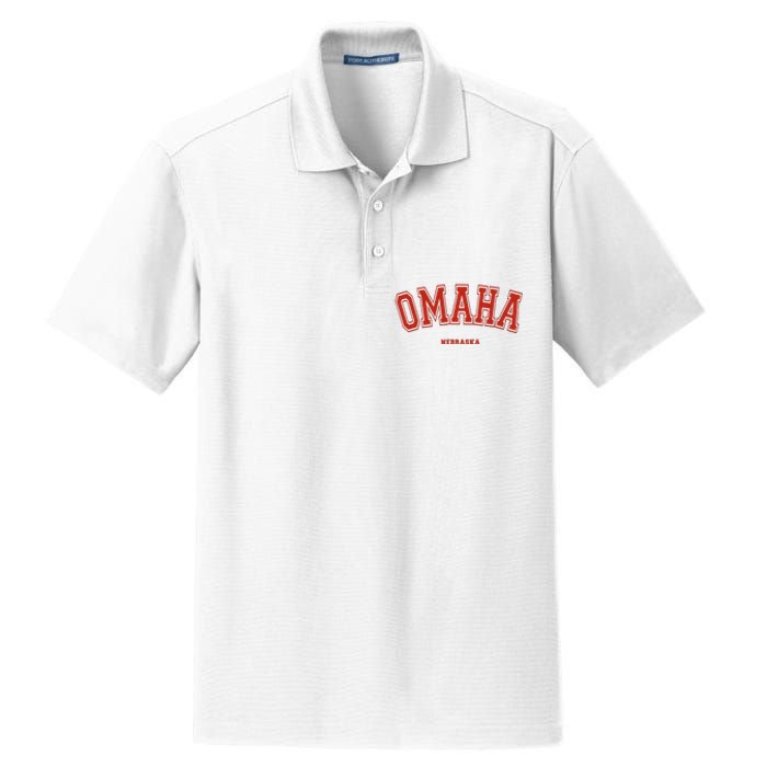 Omaha Nebraska NE Red Letter Graphic On Omaha Dry Zone Grid Polo