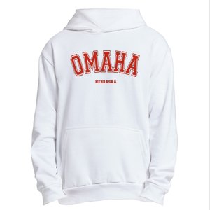 Omaha Nebraska NE Red Letter Graphic On Omaha Urban Pullover Hoodie