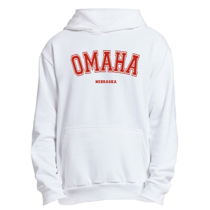 Omaha Nebraska NE Red Letter Graphic On Omaha Urban Pullover Hoodie