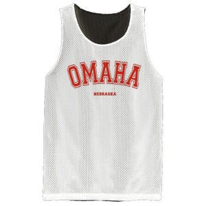 Omaha Nebraska NE Red Letter Graphic On Omaha Mesh Reversible Basketball Jersey Tank