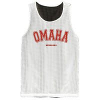 Omaha Nebraska NE Red Letter Graphic On Omaha Mesh Reversible Basketball Jersey Tank