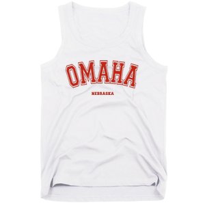 Omaha Nebraska NE Red Letter Graphic On Omaha Tank Top