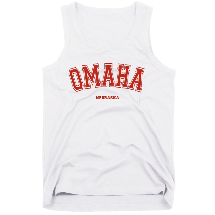 Omaha Nebraska NE Red Letter Graphic On Omaha Tank Top