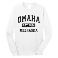 Omaha Nebraska Ne Vintage Established Sports Design Long Sleeve Shirt