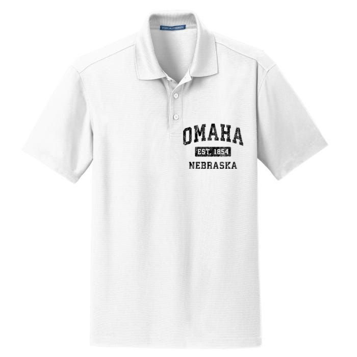 Omaha Nebraska Ne Vintage Established Sports Design Dry Zone Grid Polo