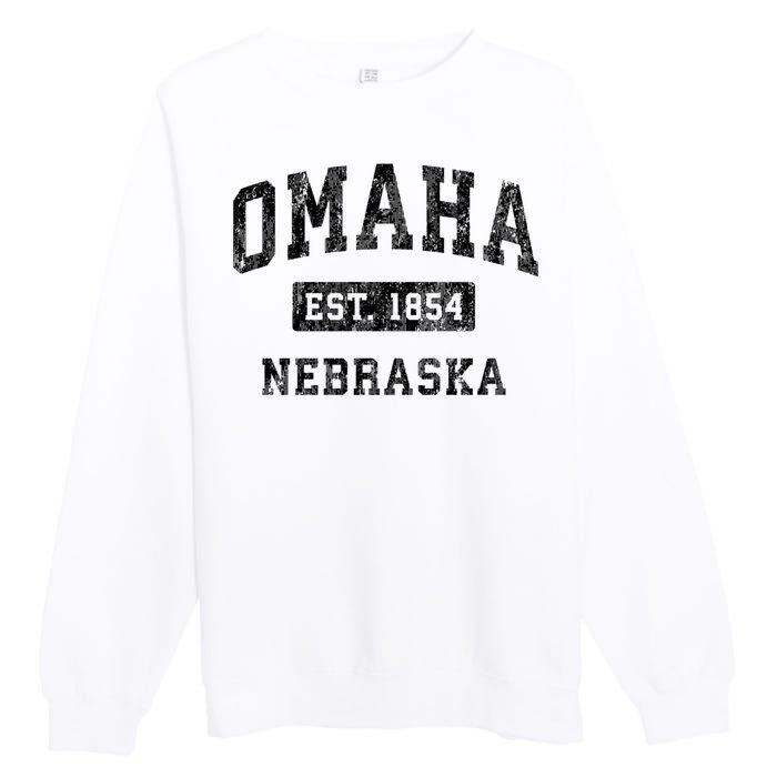 Omaha Nebraska Ne Vintage Established Sports Design Premium Crewneck Sweatshirt