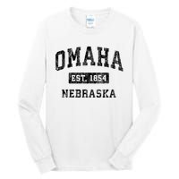 Omaha Nebraska Ne Vintage Established Sports Design Tall Long Sleeve T-Shirt