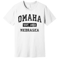 Omaha Nebraska Ne Vintage Established Sports Design Premium T-Shirt