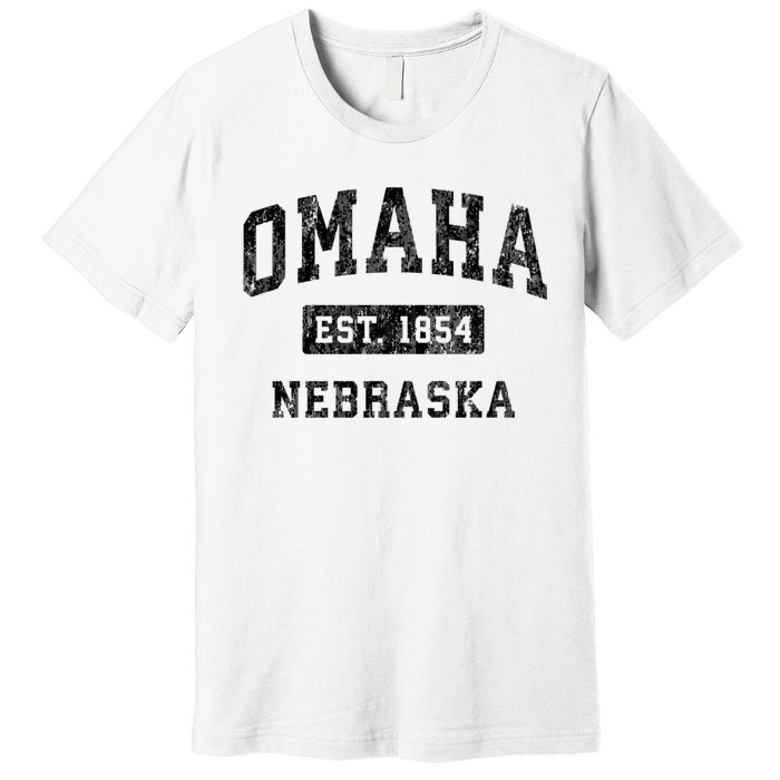 Omaha Nebraska Ne Vintage Established Sports Design Premium T-Shirt