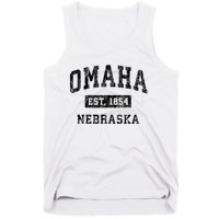 Omaha Nebraska Ne Vintage Established Sports Design Tank Top