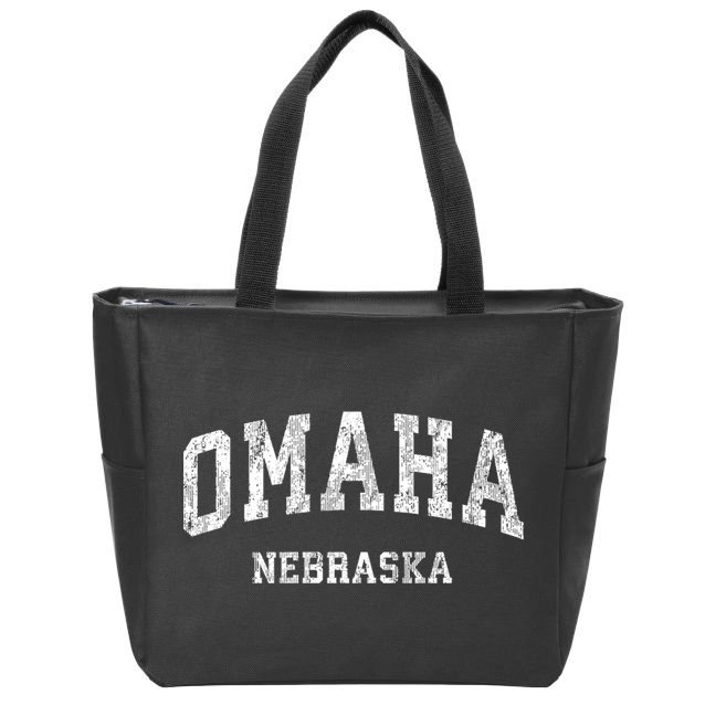 Omaha Nebraska Ne Vintage Varsity Sports Zip Tote Bag