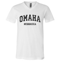 Omaha Nebraska Ne Vintage Varsity Sports V-Neck T-Shirt