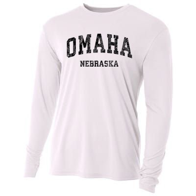 Omaha Nebraska Ne Vintage Varsity Sports Cooling Performance Long Sleeve Crew