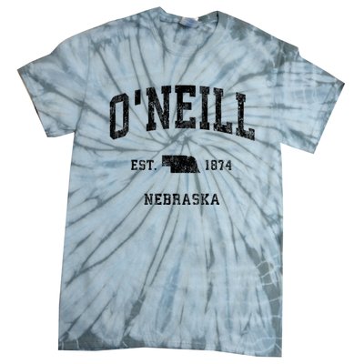 ONeill Nebraska Ne Vintage Athletic Black Sports Tie-Dye T-Shirt