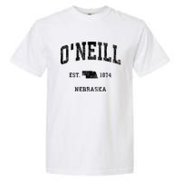 ONeill Nebraska Ne Vintage Athletic Black Sports Garment-Dyed Heavyweight T-Shirt