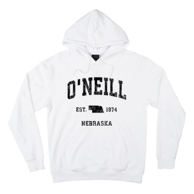 ONeill Nebraska Ne Vintage Athletic Black Sports Hoodie