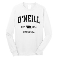 ONeill Nebraska Ne Vintage Athletic Black Sports Long Sleeve Shirt