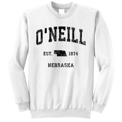 ONeill Nebraska Ne Vintage Athletic Black Sports Sweatshirt