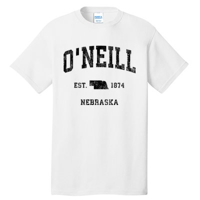 ONeill Nebraska Ne Vintage Athletic Black Sports Tall T-Shirt