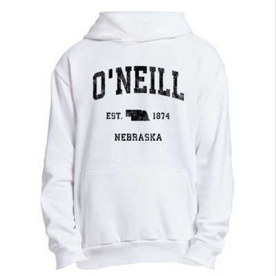 ONeill Nebraska Ne Vintage Athletic Black Sports Urban Pullover Hoodie