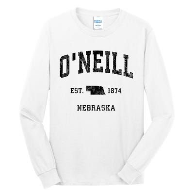 ONeill Nebraska Ne Vintage Athletic Black Sports Tall Long Sleeve T-Shirt