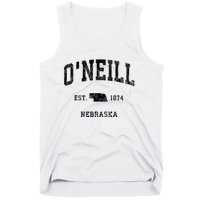 ONeill Nebraska Ne Vintage Athletic Black Sports Tank Top