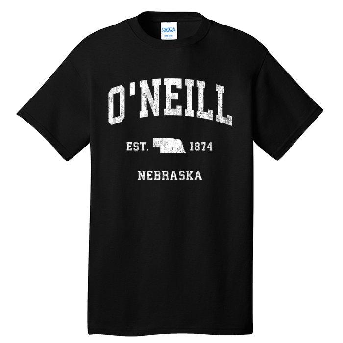 ONeill Nebraska Ne Vintage Athletic Black Sports Tall T-Shirt