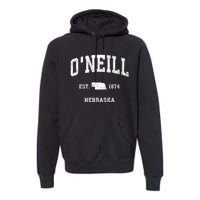 ONeill Nebraska Ne Vintage Athletic Black Sports Premium Hoodie