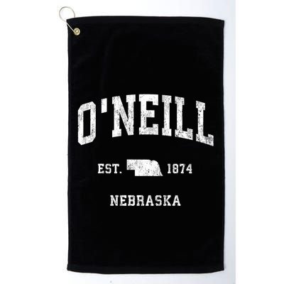 ONeill Nebraska Ne Vintage Athletic Black Sports Golf Towel