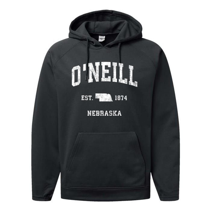 ONeill Nebraska Ne Vintage Athletic Performance Fleece Hoodie