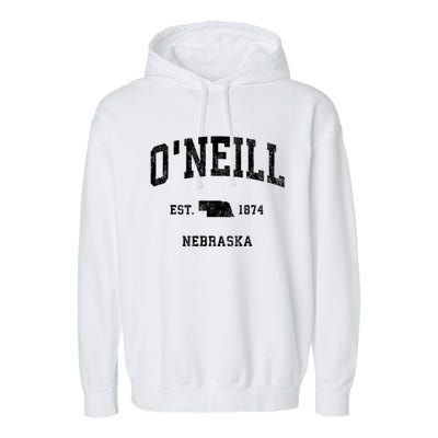 ONeill Nebraska Ne Vintage Athletic Garment-Dyed Fleece Hoodie