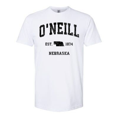 ONeill Nebraska Ne Vintage Athletic Softstyle CVC T-Shirt