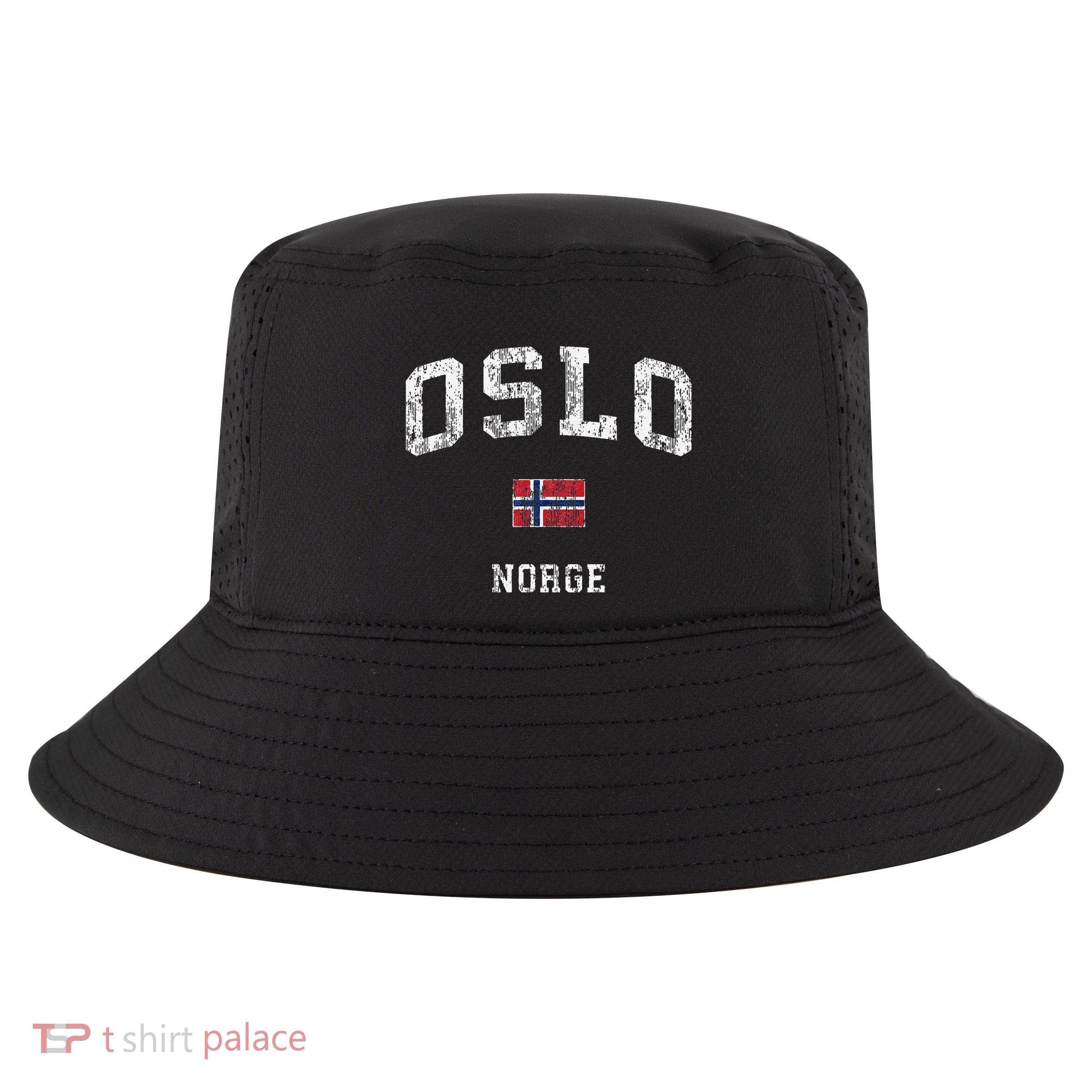 Oslo Norway Norge Vintage Athletic Sports Cool Comfort Performance Bucket Hat