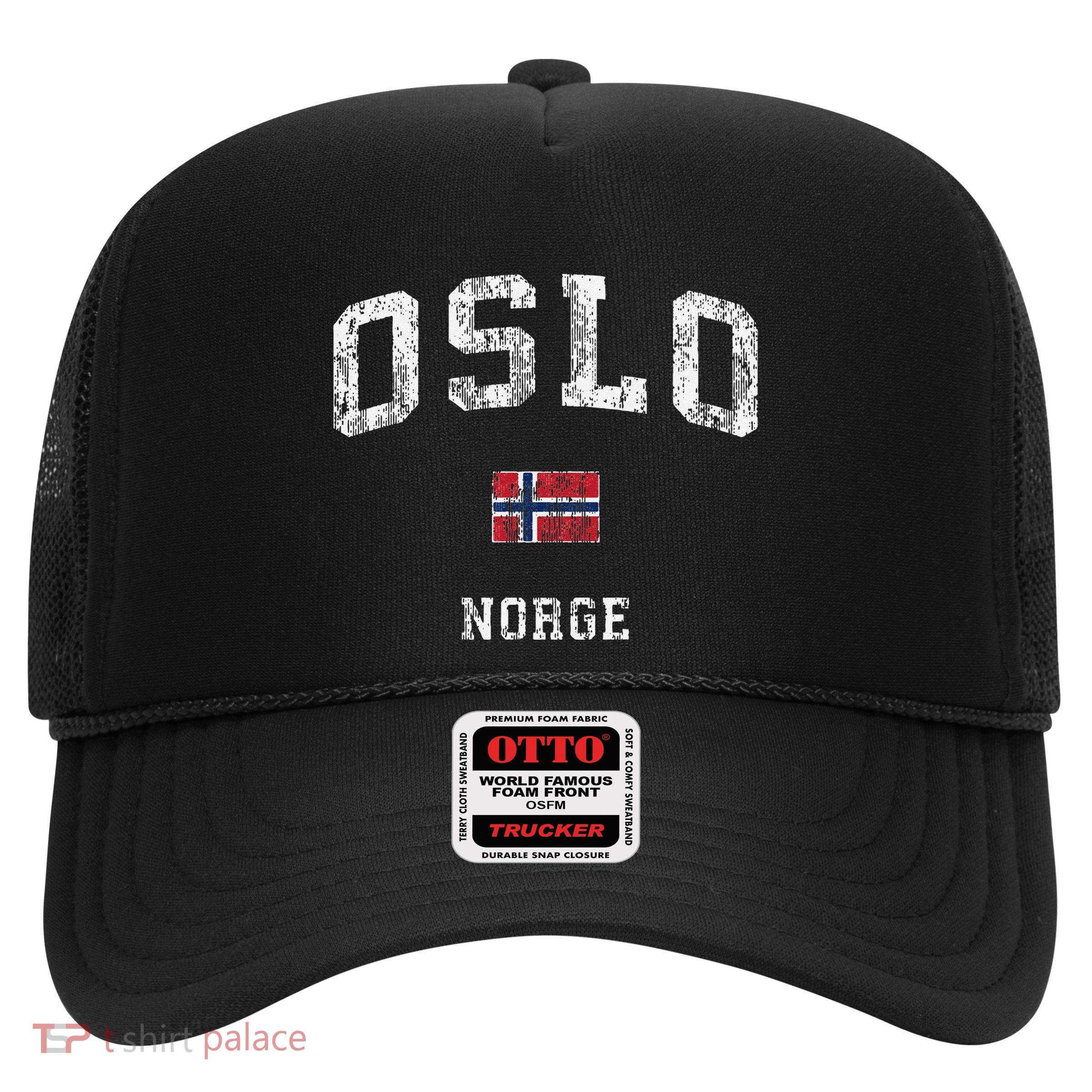 Oslo Norway Norge Vintage Athletic Sports Trucker Hat