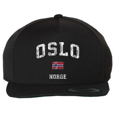 Oslo Norway Norge Vintage Athletic Sports Wool Snapback Cap